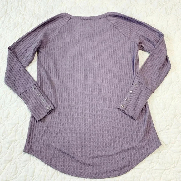 Chaser Purple Waffle Knit Long Sleeve Thermal Top - Picture 8 of 8